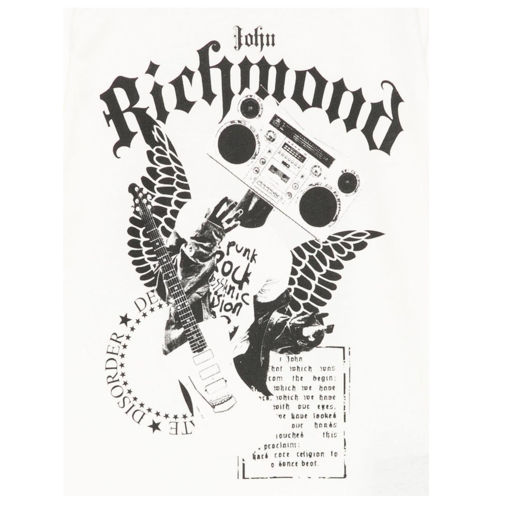 John Richmond T-Shirt Girocollo Tinta Unita con Stampa per Bambino RBP25058TS PANNA JOHN RICHMOND 