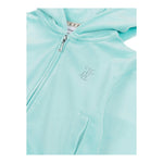 Juicy Couture Felpa Tinta Unita In Velluto con Zip E Cappuccio per Bambina JBX6500 AZZURRO JUICY COUTURE 