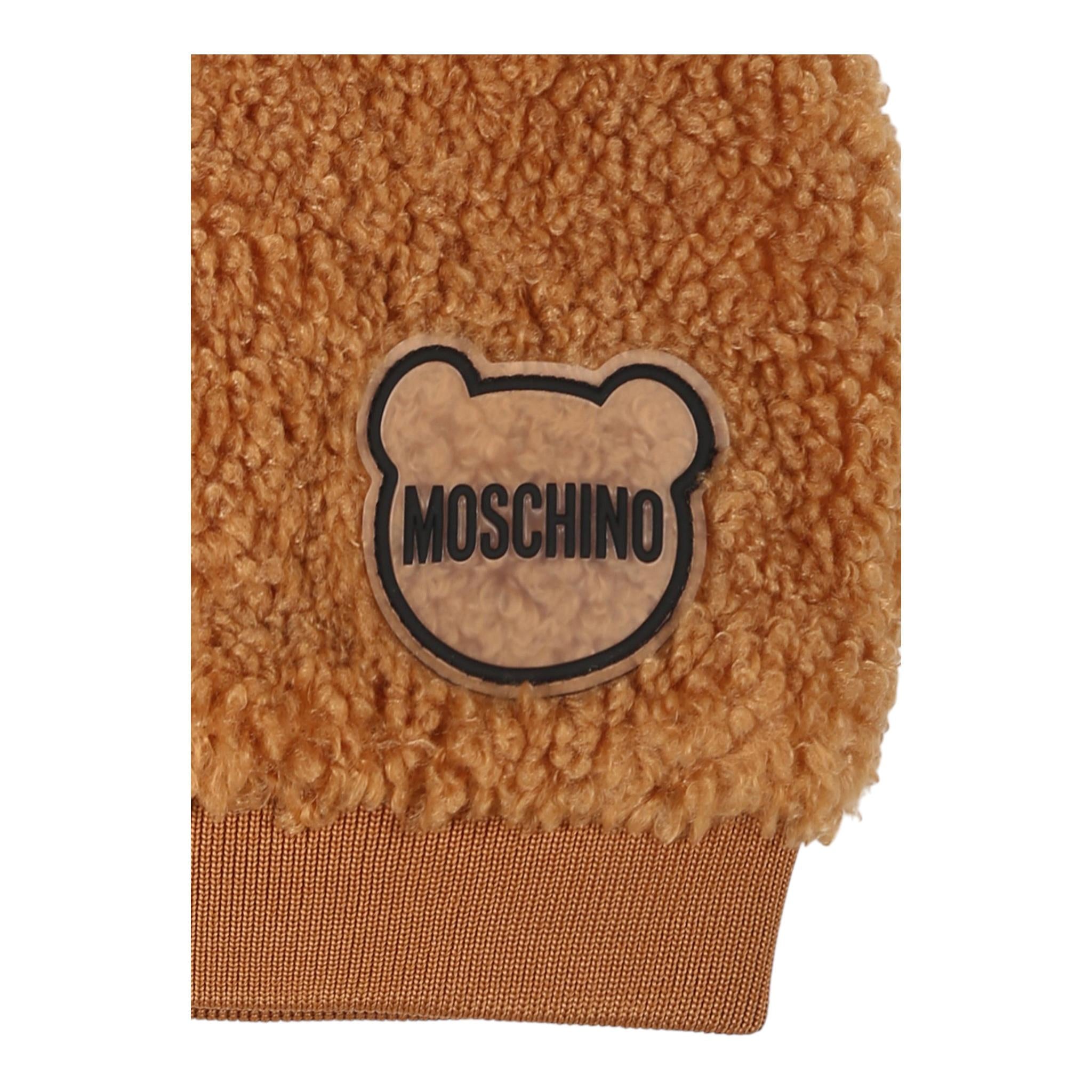 MOSCHINO cappello teddy tinta unita con orecchie Marrone per Neonato MUX04X MARRONE MOSCHINO 