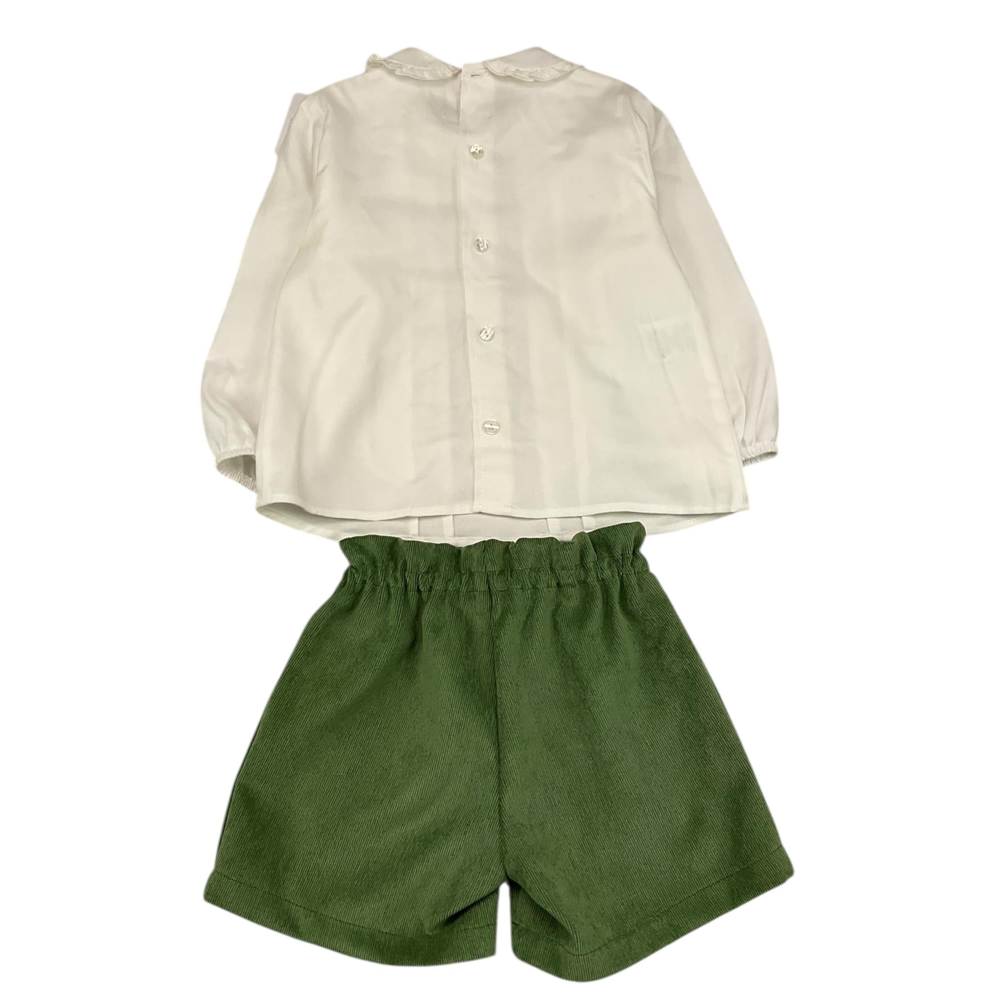 BARCELLINO completo 2 pezzi camicia-short Bianco/verde per Neonata 116007 BIANCO/VERDE BARCELLINO 