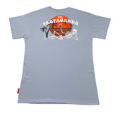 Propaganda T-Shirt Crew Neck Solid Color With Light Blue Print For Boys