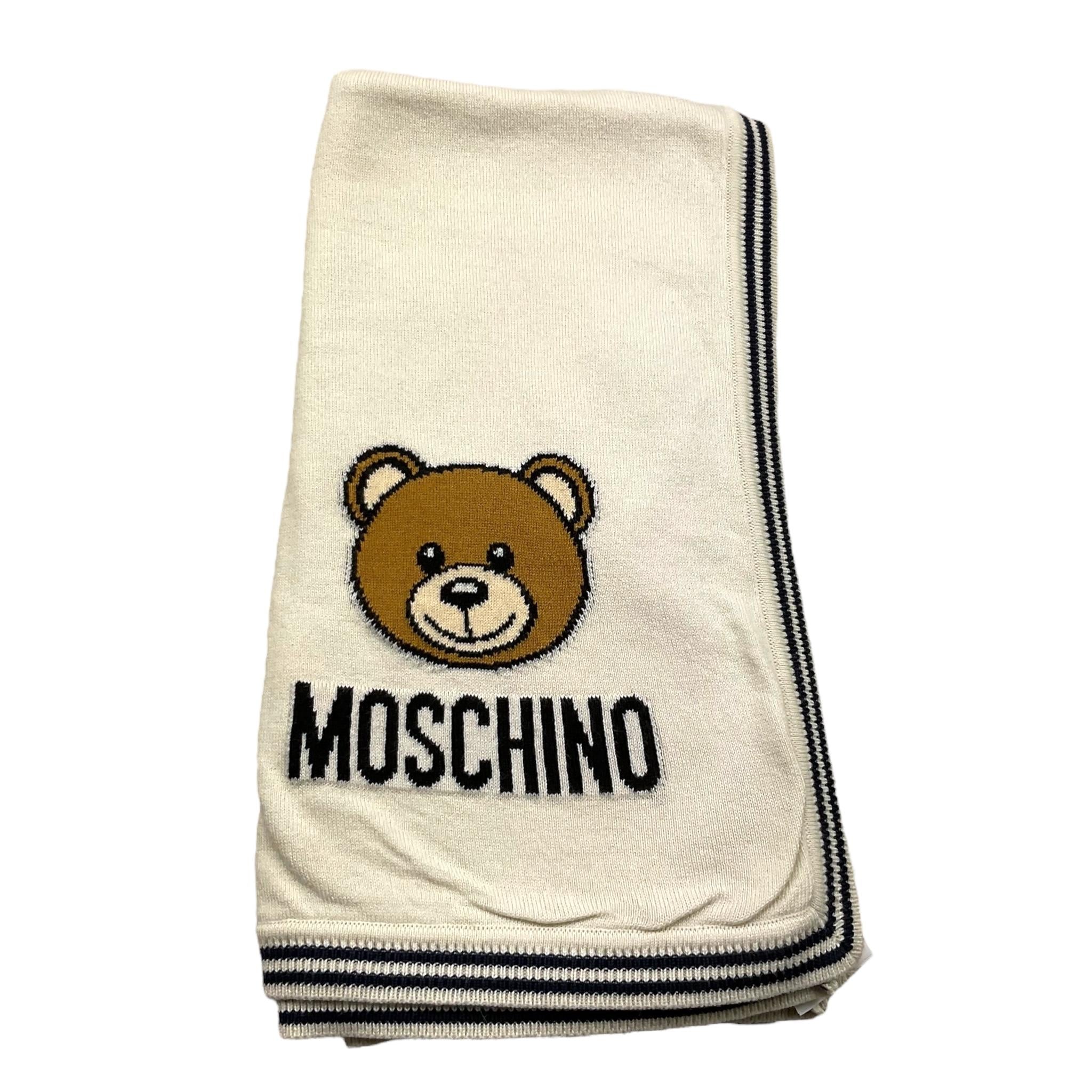 MOSCHINO coperta tinta unita cn ricamo orso Panna per Neonato MUB00E PANNA MOSCHINO 