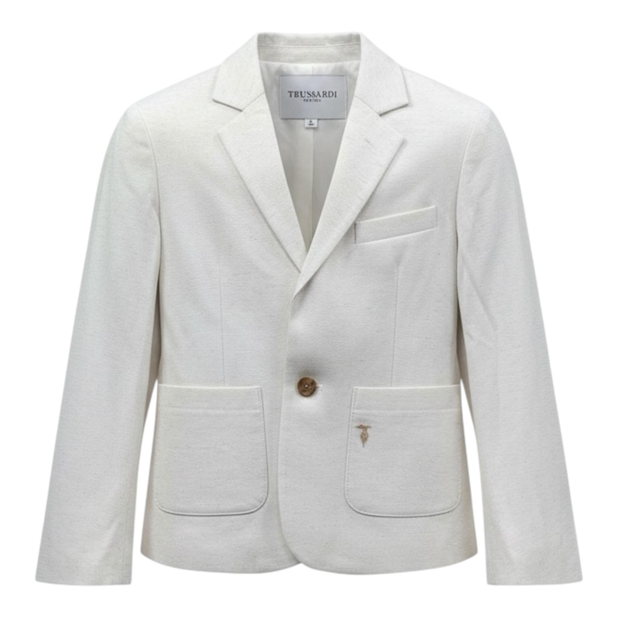 Trussardi Giacca Tinta Unita con Bottoni per Bambino TBP26138GC BIANCO TRUSSARDI 