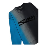 Dsquared2 Solid Color Crewneck Sweatshirt With Multicolor Print For Boys