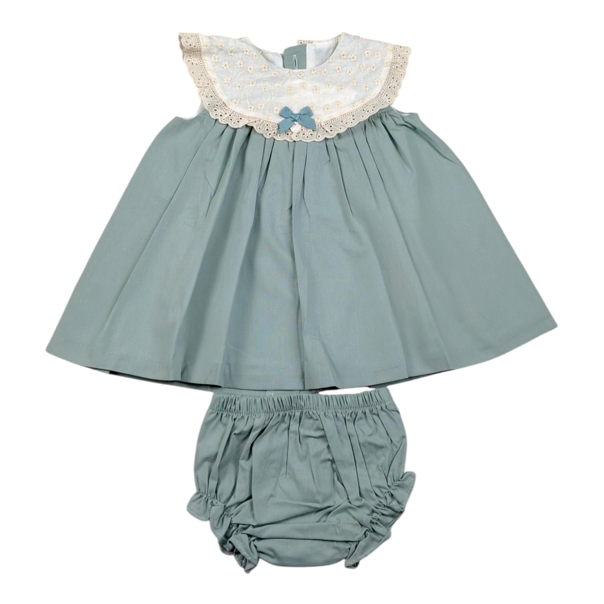 Valentina Bebes Set Abito-Coulotte Tinta Unita per Bambina LOVE13 VERDE VALENTINA BEBES 