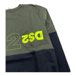 DROPSEASON2 felpa girocollo bicolore Nero/verde per Bambino FW242K28 NERO/VERDE DROPSEASON2 