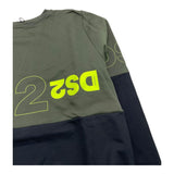 DROPSEASON2 felpa girocollo bicolore Nero/verde per Bambino FW242K28 NERO/VERDE DROPSEASON2 