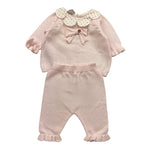 MARLU' completo 2pz maglia-pantalone tinta unita con fiocco Rosa per Neonata EF1619L ROSA MARLU' 