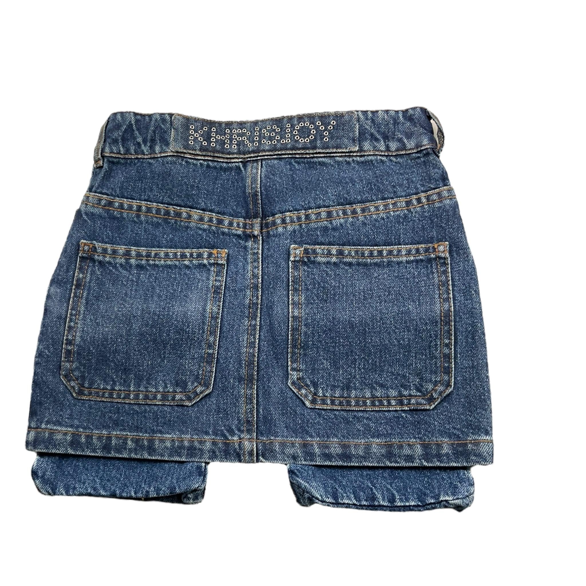 KHRISJOY gonna tinta unita in denim Blu per Bambina KU7A01 BLU KHRISJOY 