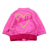 Billieblush Solid Color Crewneck Zip Up Sweatshirt Fuchsia for Baby Girls