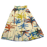 Mariuccia Plain Skirt With Pattern And Elastic Waist Beige For Girls