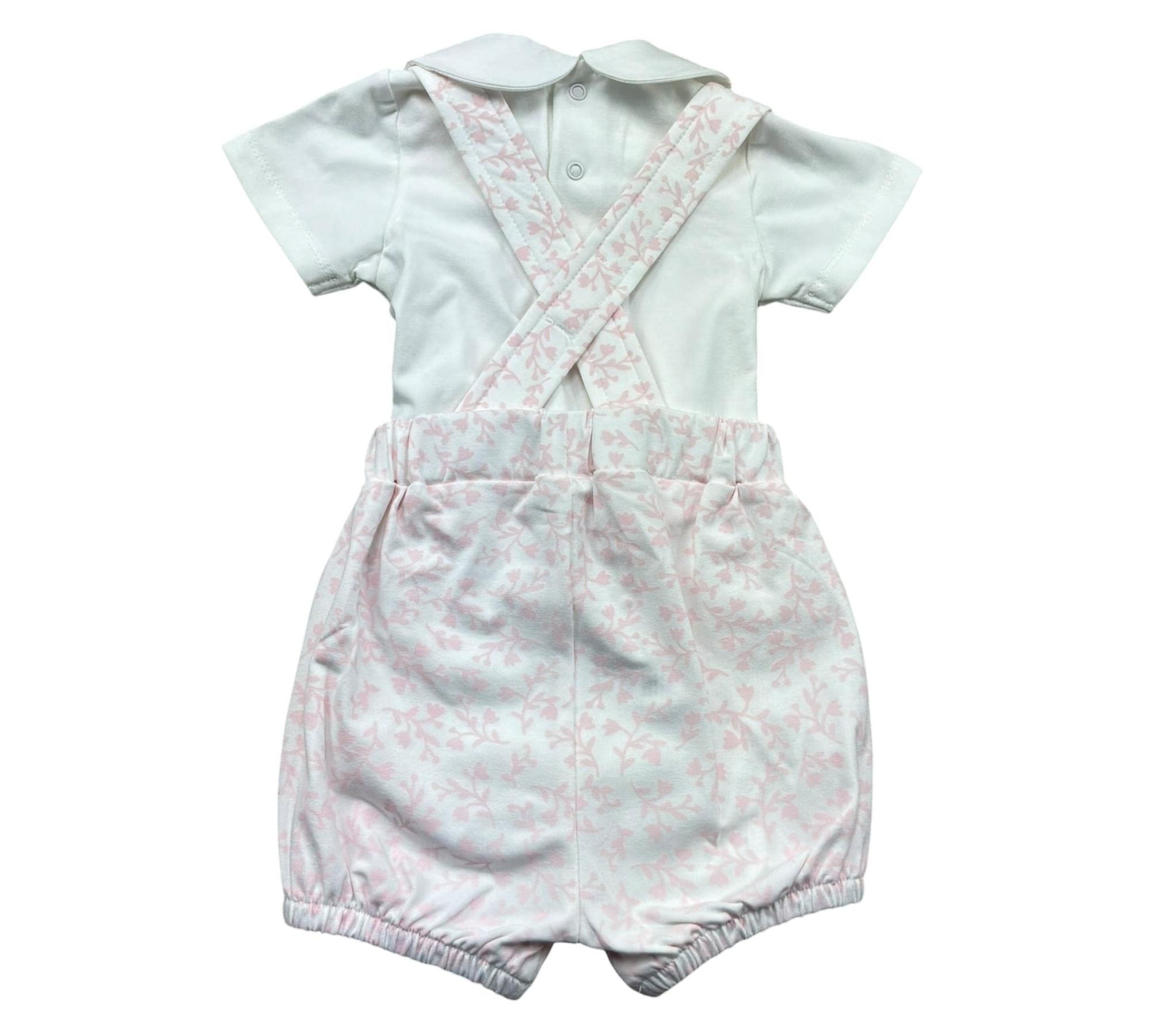 Le Bebe Completo 2 Pezzi Body-Salopette per Neonata LBG6288 BIANCO/ROSA LE BEBE 