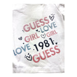 GUESS shirt girocollo tinta unita con stampa in contrasto Bianco per Neonata K4BI05J1314N BIANCO GUESS 