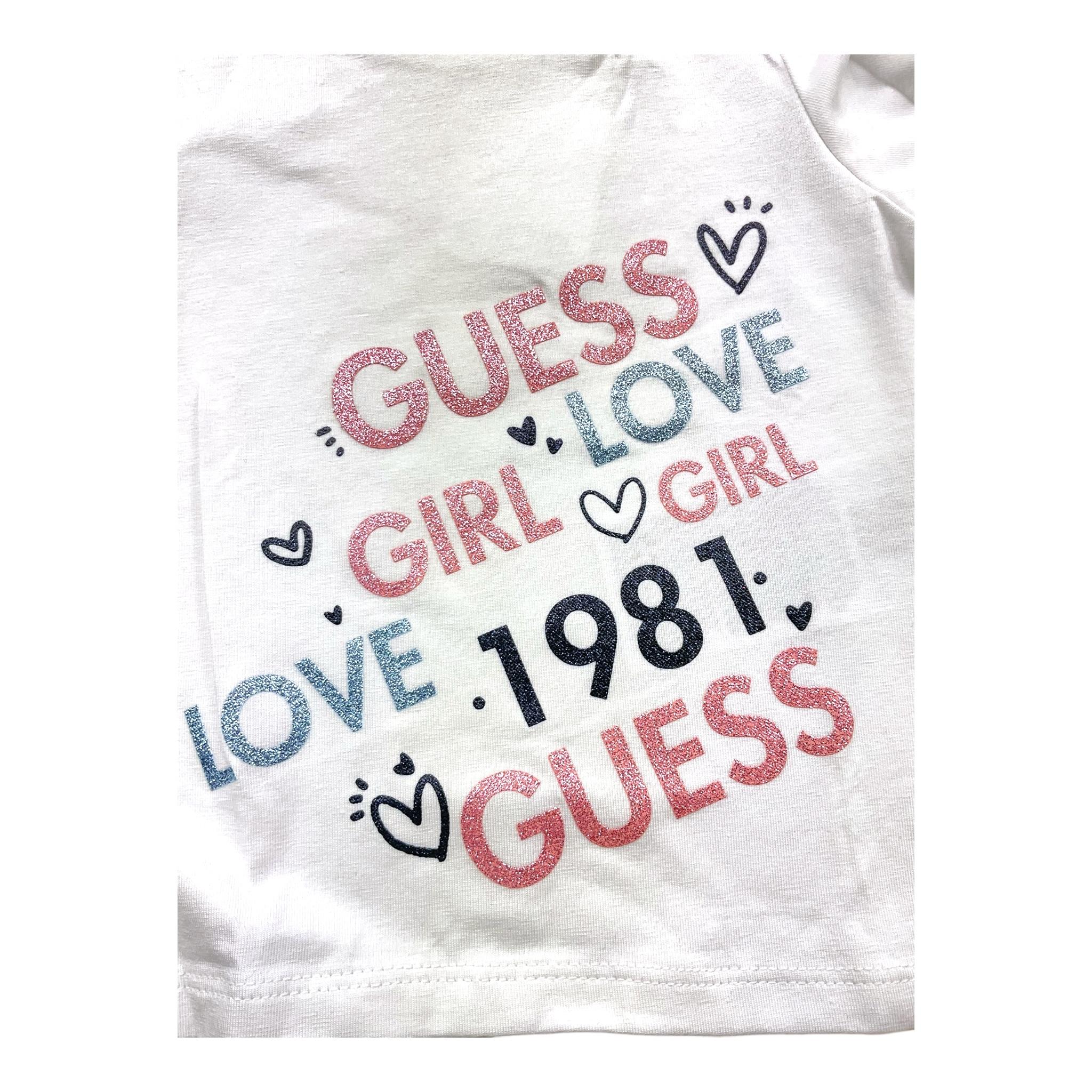 GUESS shirt girocollo tinta unita con stampa in contrasto Bianco per Neonata K4BI05J1314N BIANCO GUESS 