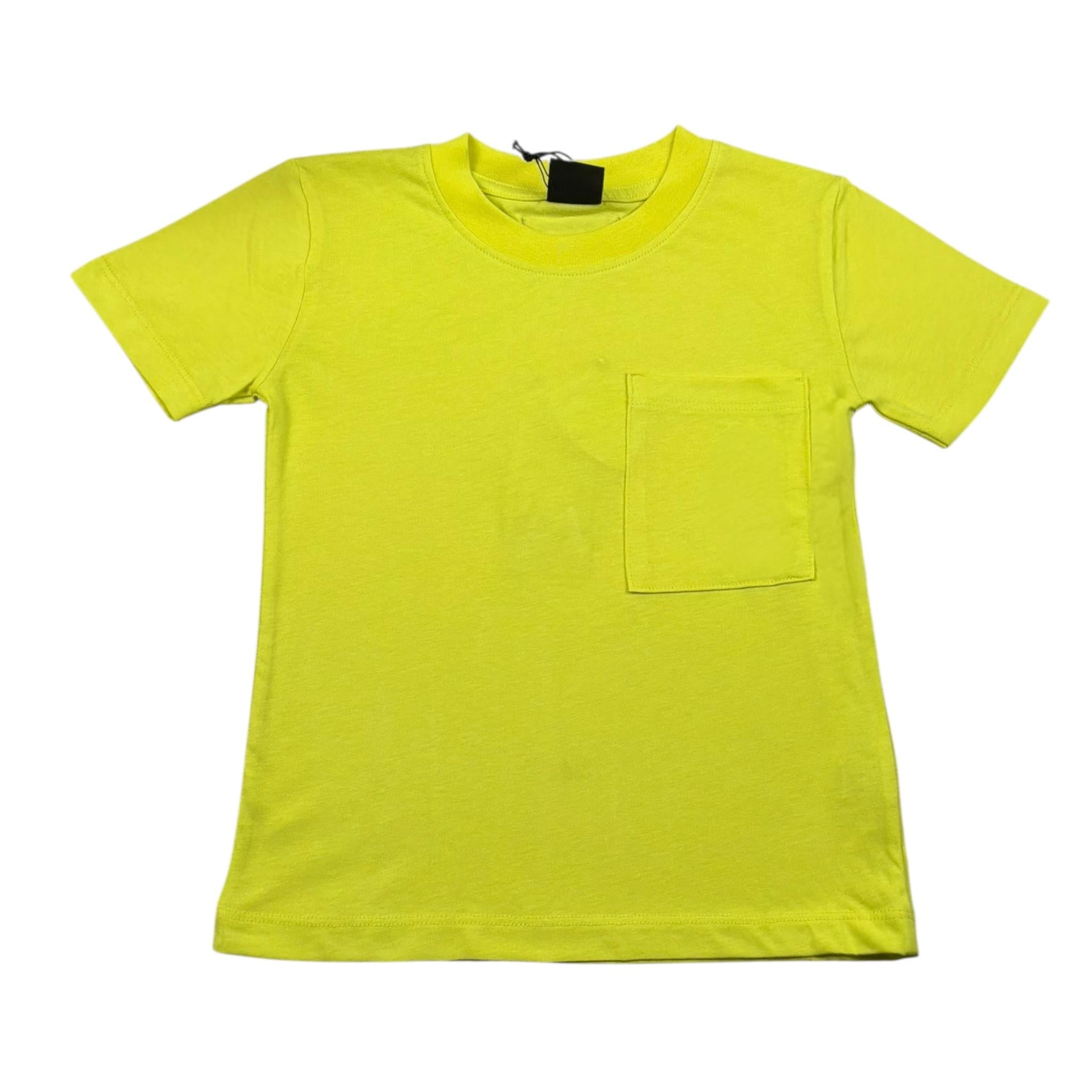 4Giveness T-Shirt Tinta Unita Girocollo per Bambina FGC4077 GIALLO 4GIVENESS 