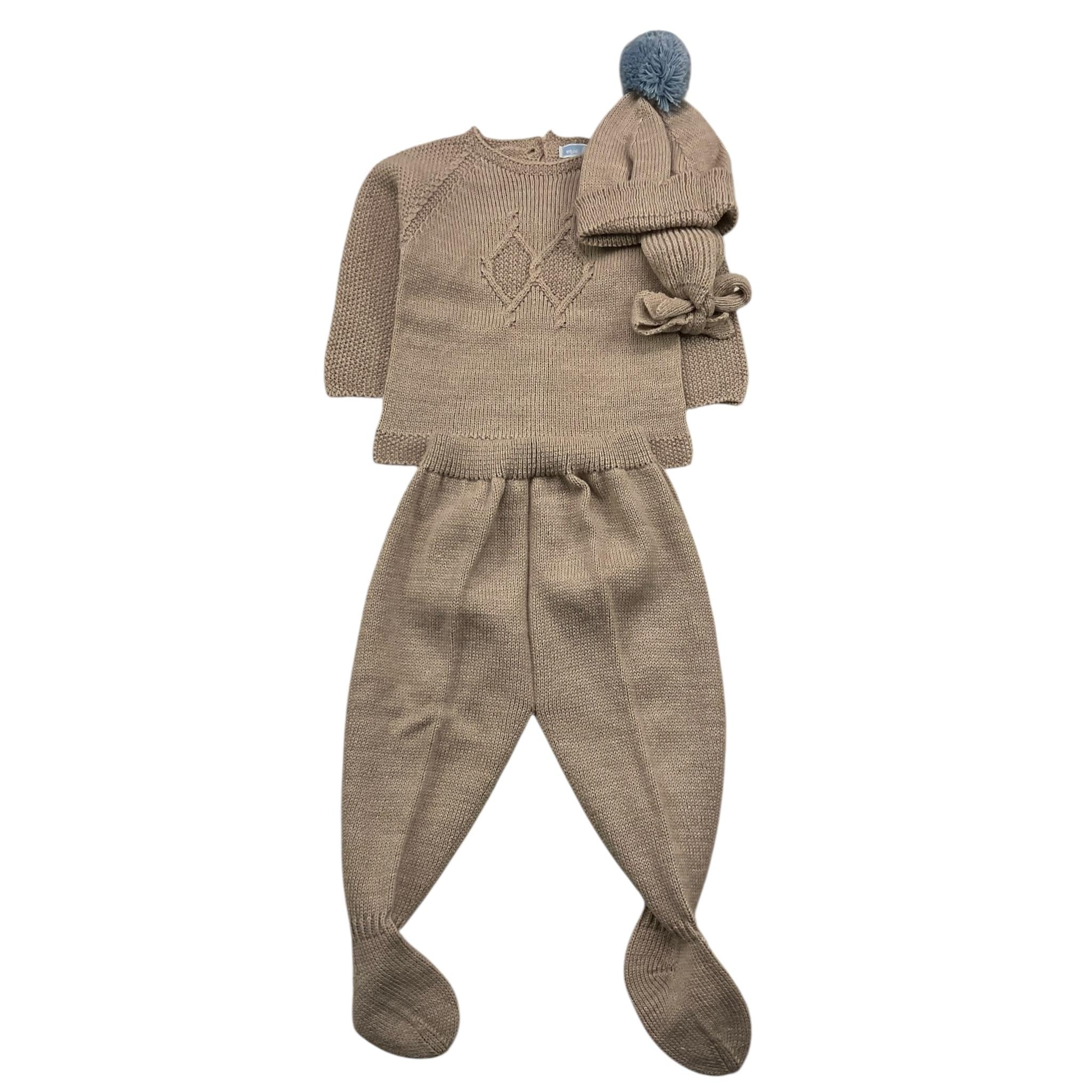 MAC ILUSIO'N completo 3 pezzi maglia-ghettina-cappello Beige per Neonato 9401 BEIGE MAC ILUSIO'N 