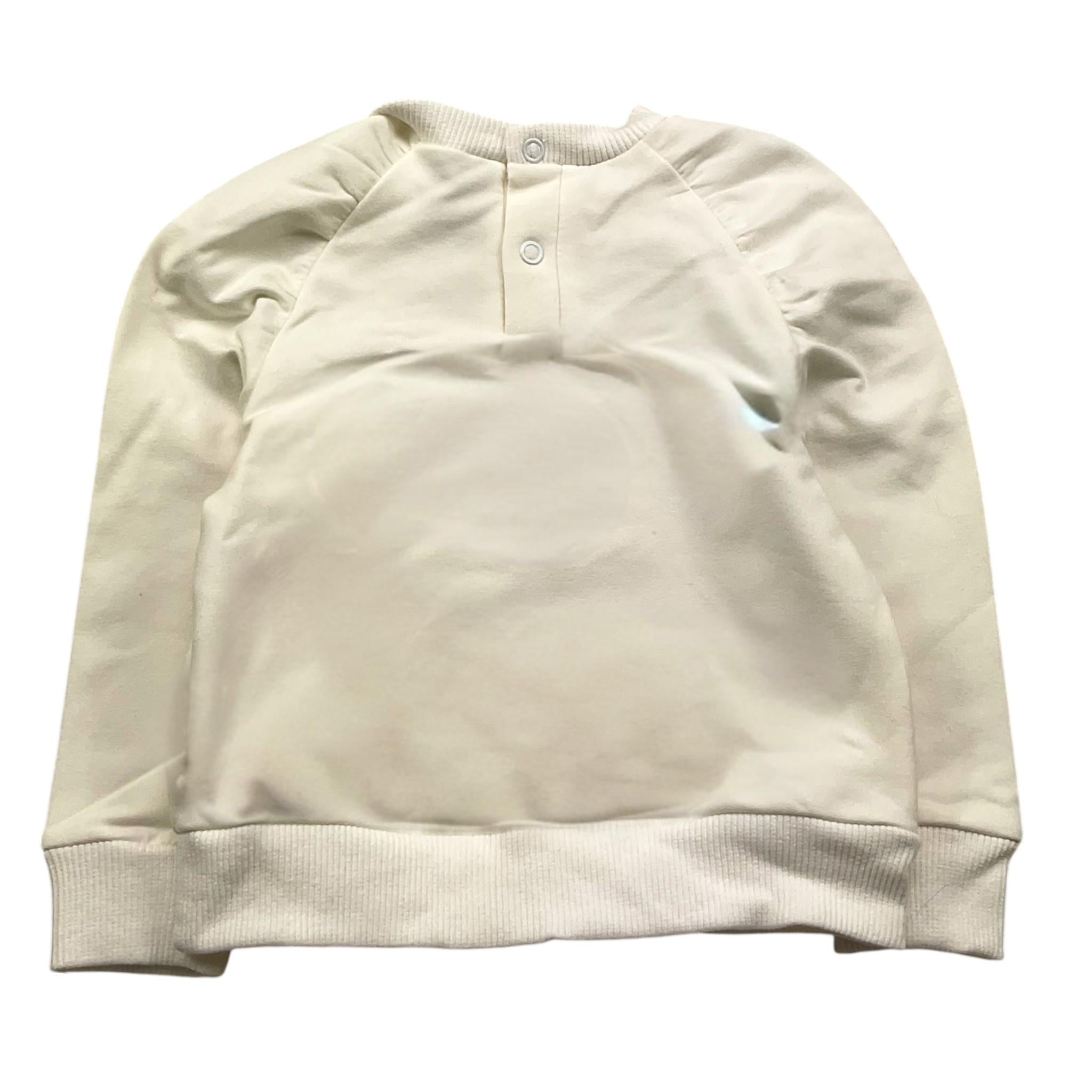 JANICE felpa chiusa girocollo tinta unta Panna per Neonata JN629N PANNA JANICE 