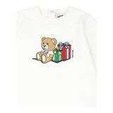 MOSCHINO abito manica lunga tinta unita con stampa in contrasto Panna per Neonata MBV0A2 PANNA MOSCHINO 