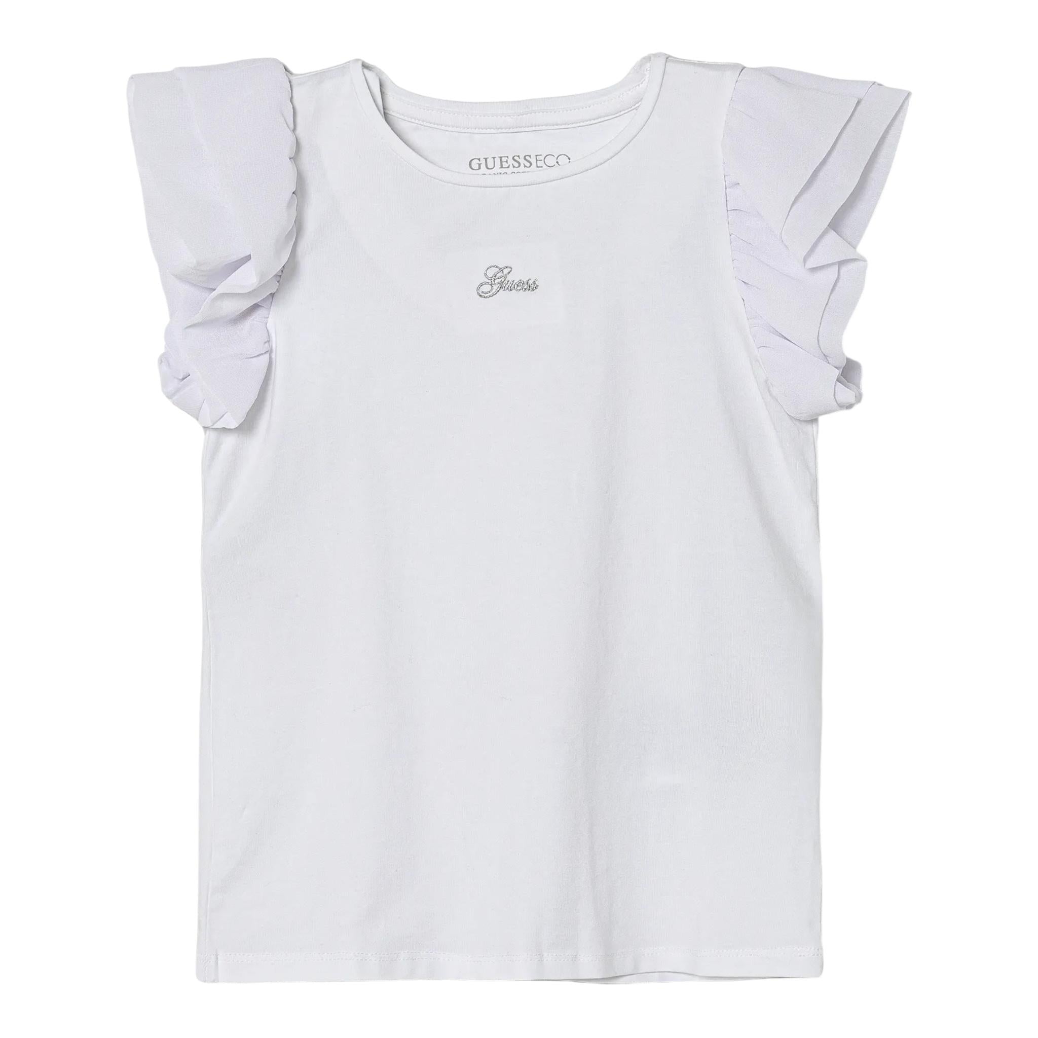 Guess T-Shirt Tinta Unita con Stampa per Neonata K5RI14K6YW4N BIANCO GUESS 
