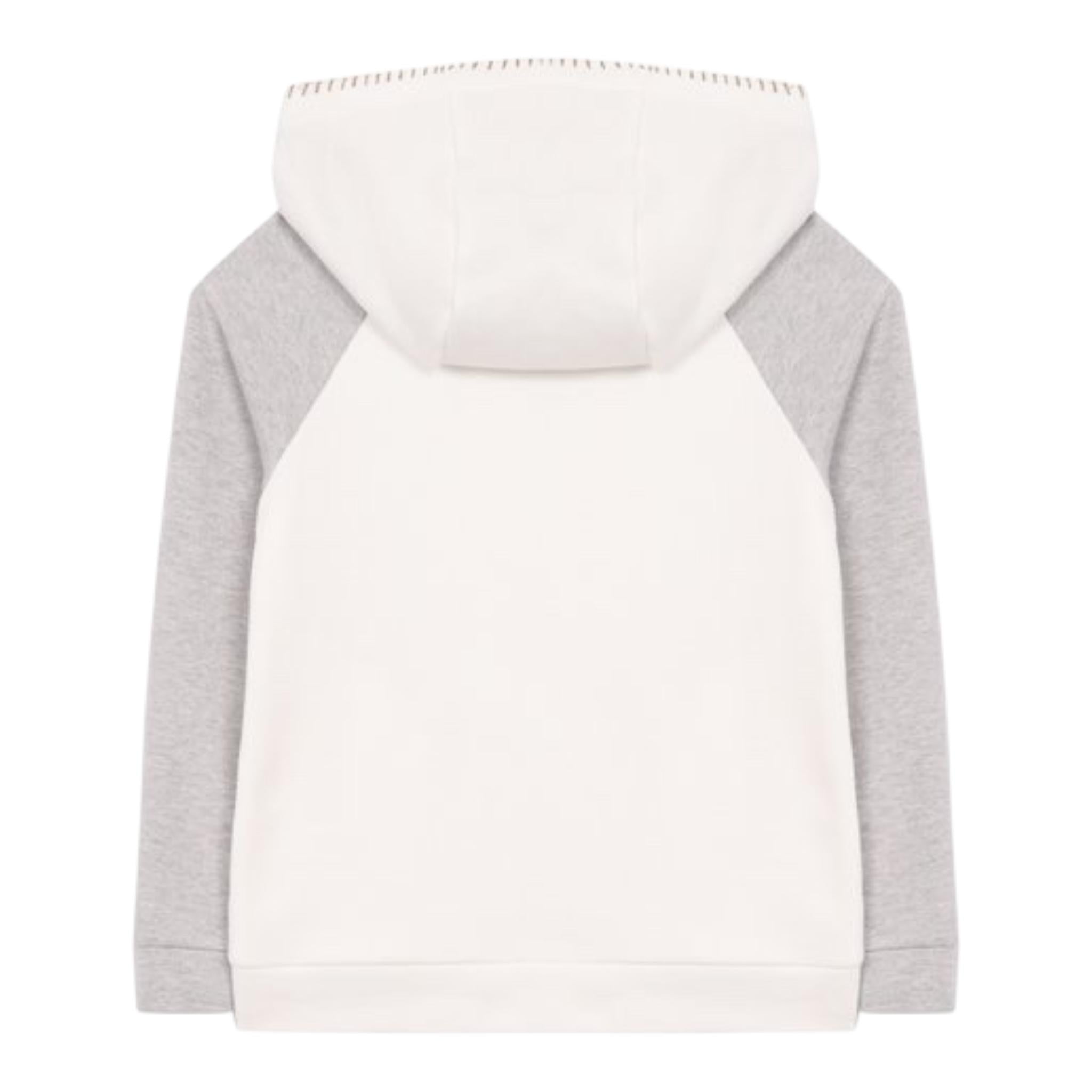 Eleventy Felpa Tinta Unita con Cappuccio E Profili In Contrasto per Bambino EW4P40 BIANCO ELEVENTY 