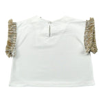 Magil T-Shirt Tinta Unita con Frange per Neonata FN26165 BIANCO MAGIL 