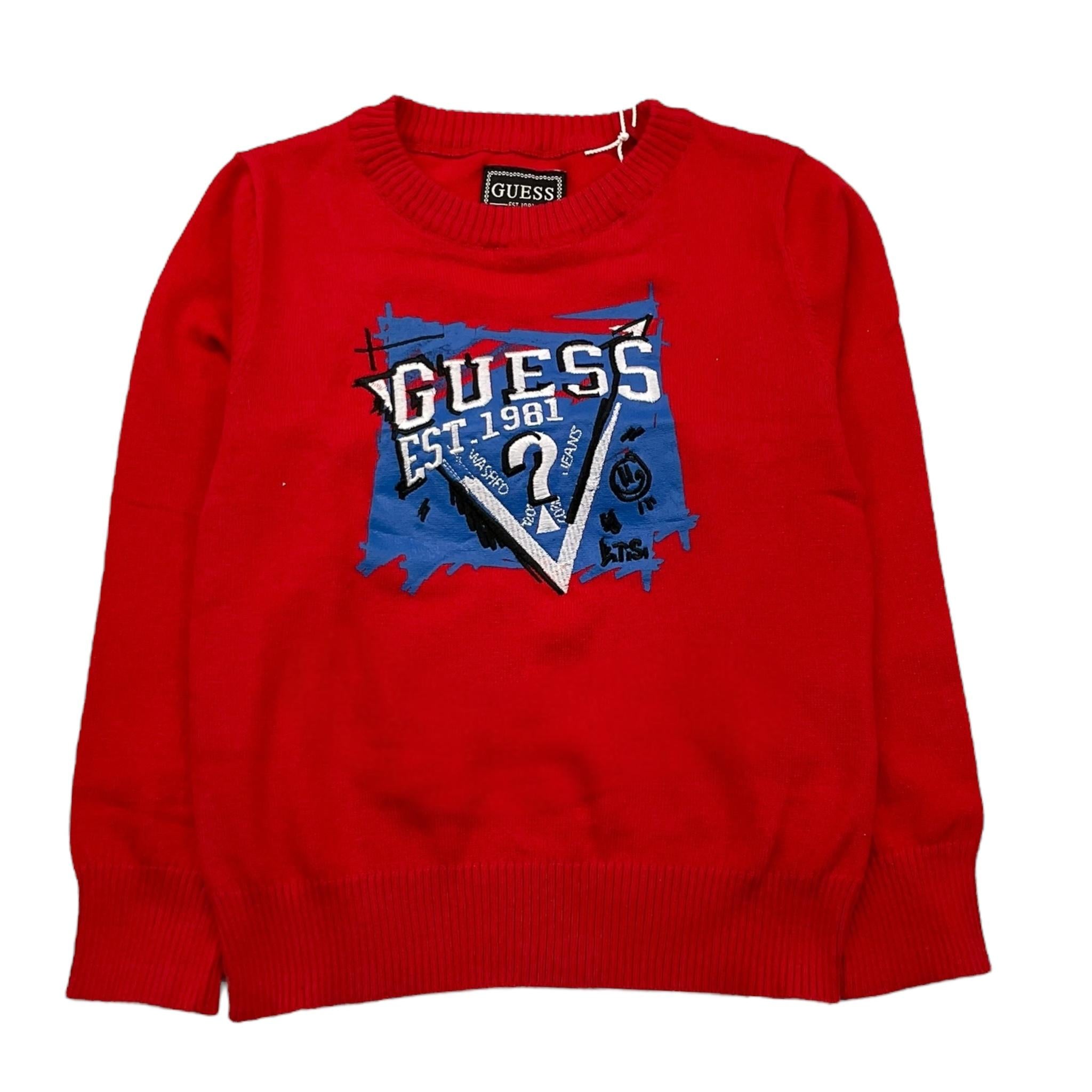 GUESS maglia girocollo tinta unita con stampa Rosso per Bambino N4YR03Z2VV0X ROSSO GUESS 