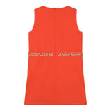 Michael Kors Solid Color Sleeveless Dress With Appliques Red For Girls