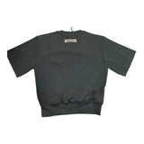 Msgm Solid Color Crew Neck T-Shirt With Logo Print Grey For Girls