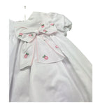 Le Bebe Abito Mezza Manica Tinta Unita con Fiocco per Neonata LBG6220 BIANCO LE BEBE 