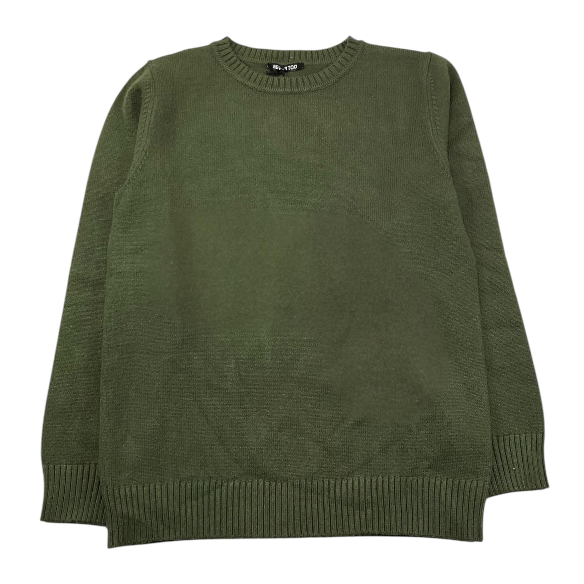 NEVER TOO maglia girocollo tinta unita Verde per Bambino NT1739R VERDE NEVER TOO 