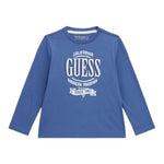 GUESS shirt girocollo tinta unita con stampa Blu per Neonato N4YI30K8HM4 BLU GUESS 