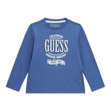 GUESS shirt girocollo tinta unita con stampa Blu per Neonato N4YI30K8HM4 BLU GUESS 