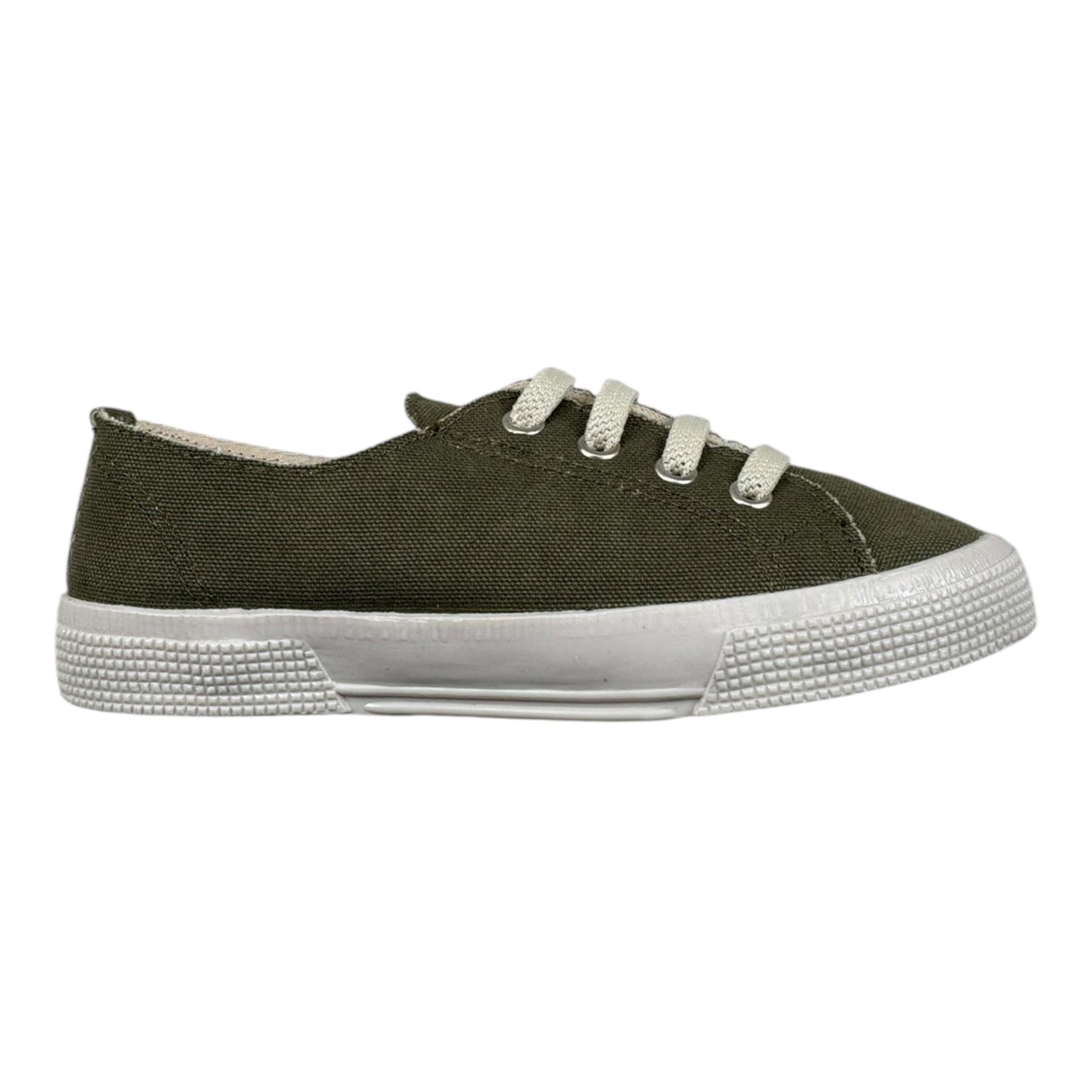 Il Gufo Sneakers Tinta Unita con Lacci In Contrasto per Bambino P25XD008CANVA VERDE IL GUFO 