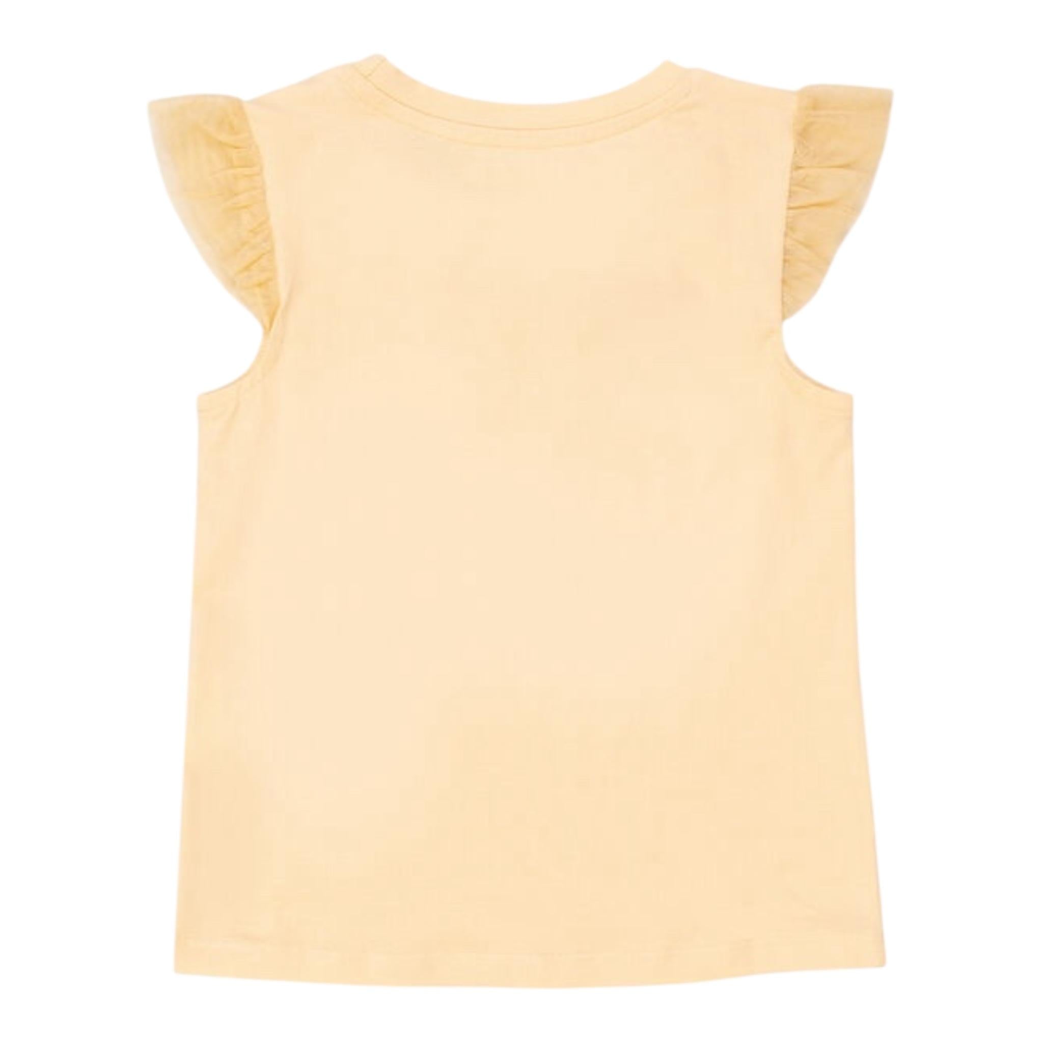 Guess Canotta Girocollo con Maniche In Tulle Tinta Unita con Stampa per Neonata K4GI14K6YW3 GIALLO GUESS 