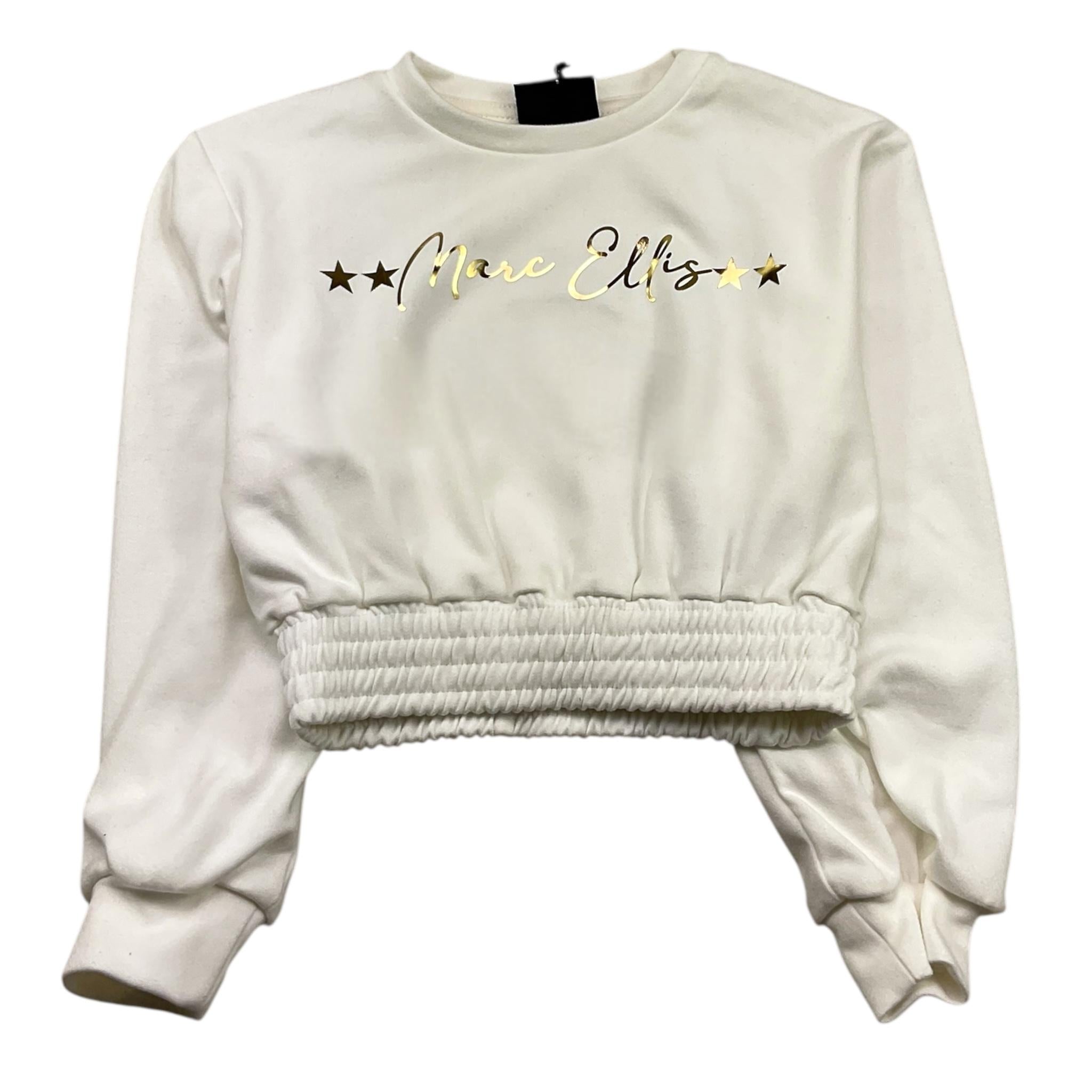 MARC ELLIS felpa chiusa con cappuccio tinta unita con logo Bianco per Bambina JMJST00239 BIANCO MARC ELLIS 