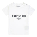 Trussardi T-Shirt Girocollo Tinta Unita con Stampa per Neonato TIP25011TSXX BIANCO TRUSSARDI 