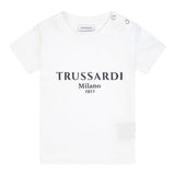 Trussardi T-Shirt Girocollo Tinta Unita con Stampa per Neonato TIP25011TSXX BIANCO TRUSSARDI 