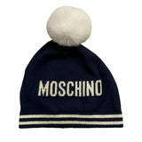 MOSCHINO cappello tinta unita con stampa e pon pon Blu per Neonato MUX04W BLU MOSCHINO 