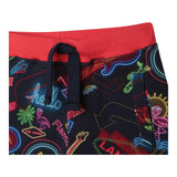 Lanvin Bermuda Solid Color Print Fantasy With Contrast Elastic Waistband Black For Boys