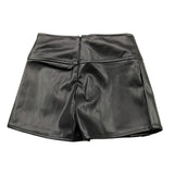 BOBOLI short tinta unita in ecopelle Nero per Bambina 729109 NERO BOBOLI 