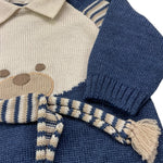 MARLU' tutina bicolore in maglia con stampa Blu per Neonato IC6510 BLU MARLU' 