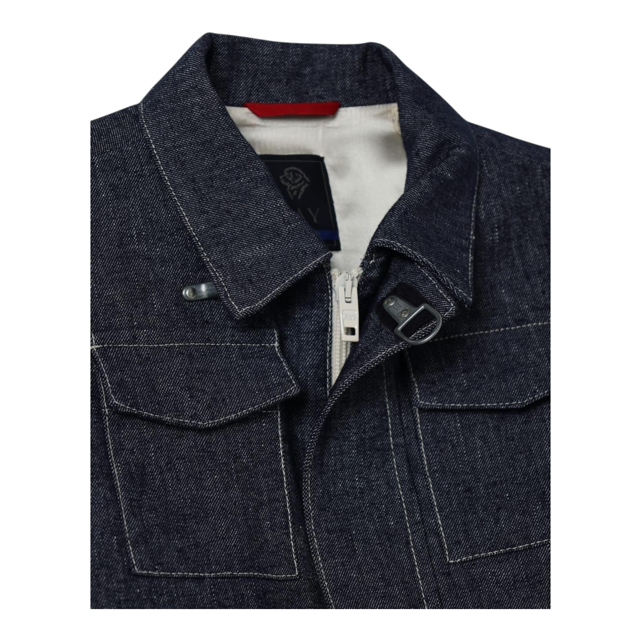 Fay Giubbino In Denim Tinta Unita con Zip per Bambino FW2P37 BLU FAY 