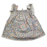 Losan Solid Color Sleeveless Dress with White Pattern Print for Baby Girl
