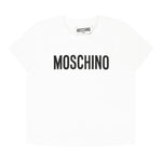 Moschino T-Shirt Girocollo Tinta Unita con Stampe In Contrasto per Neonato MUM04FX BIANCO MOSCHINO 