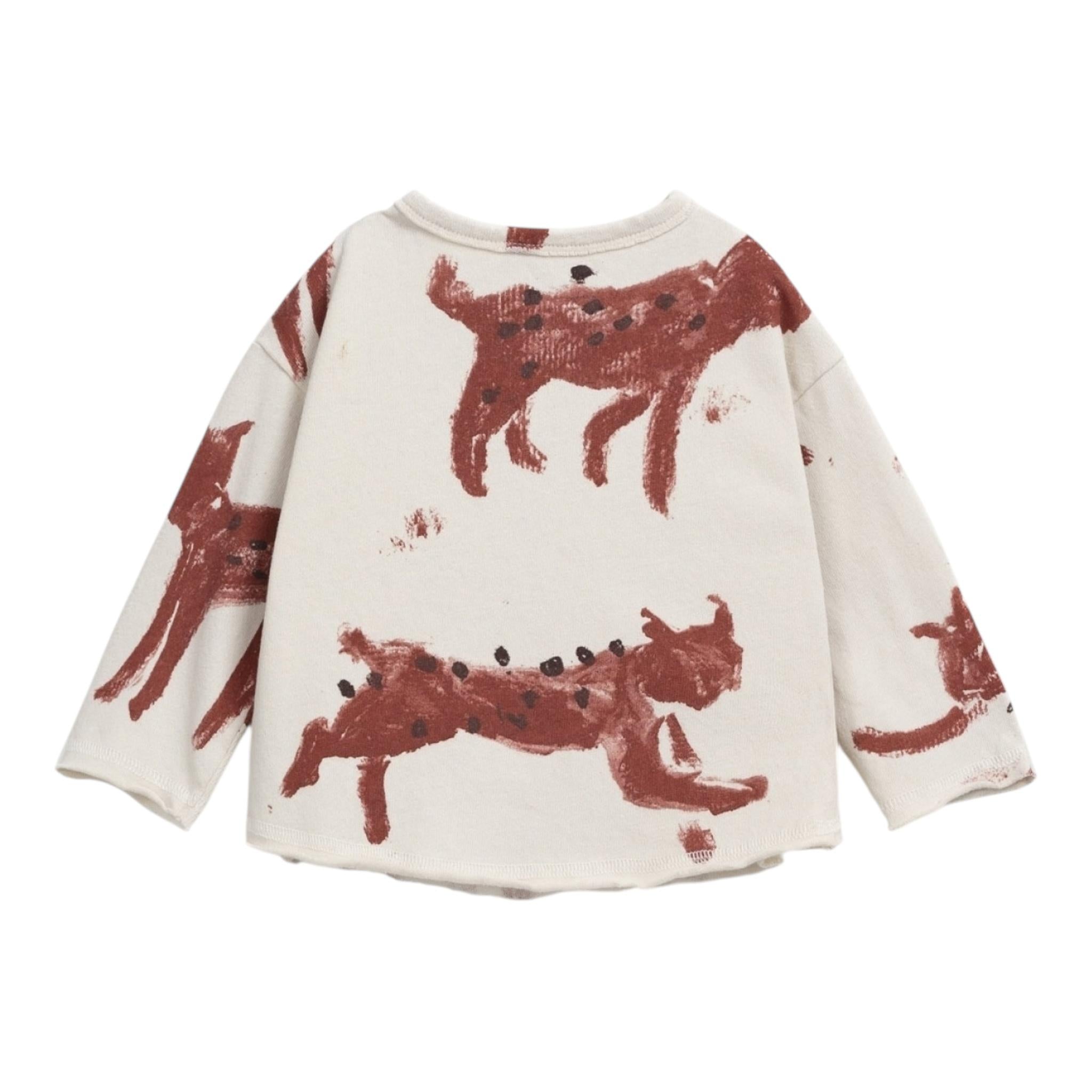 PLAY UP shirt girocollo tinta unita con stampa Panna per Bambina PA011AP11007 PANNA PLAY UP 
