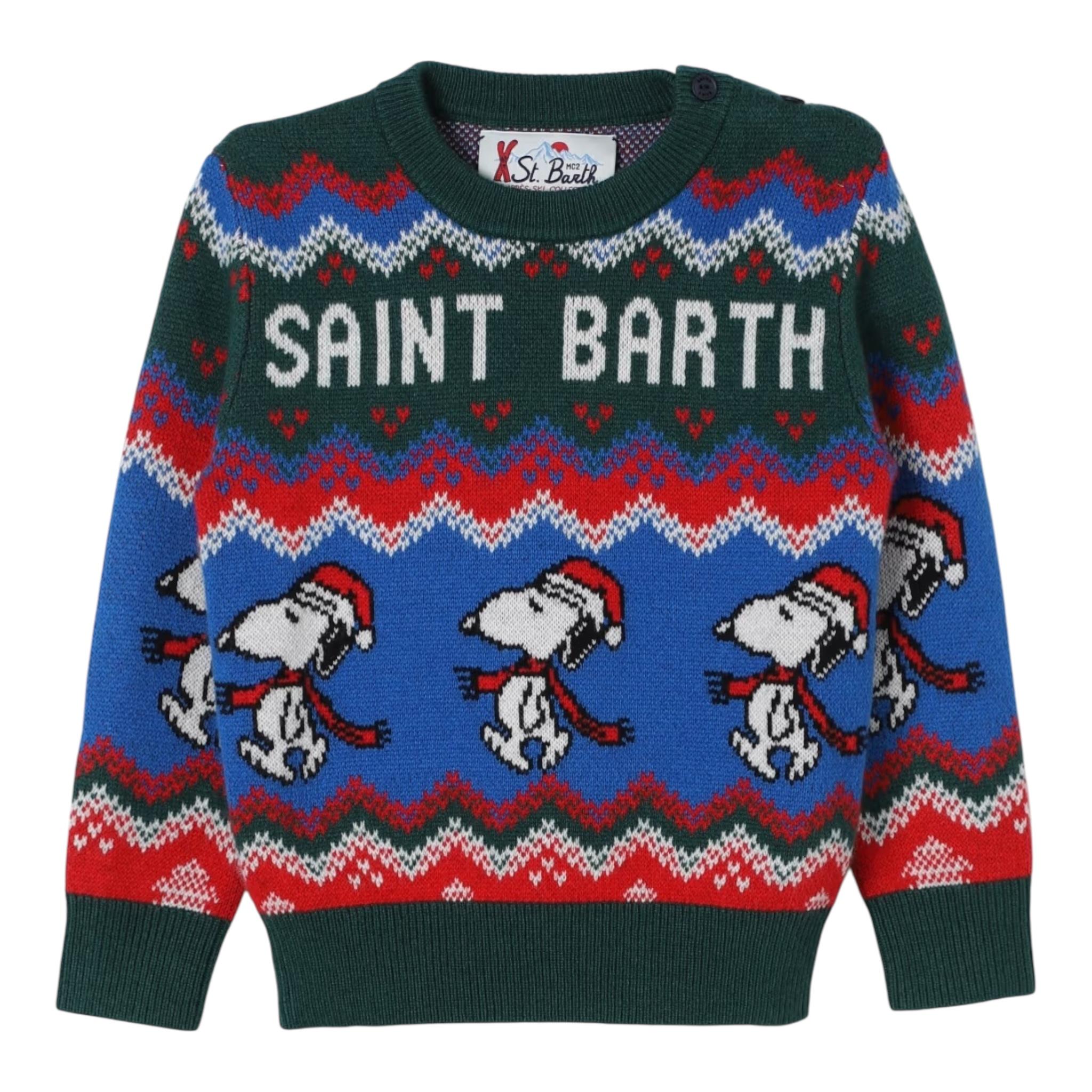 SAINT BARTH maglia girocollo stampa fantasia con logo e snoopie Multicolor per Bambino DU0003 MULTICOLOR SAINT BARTH 