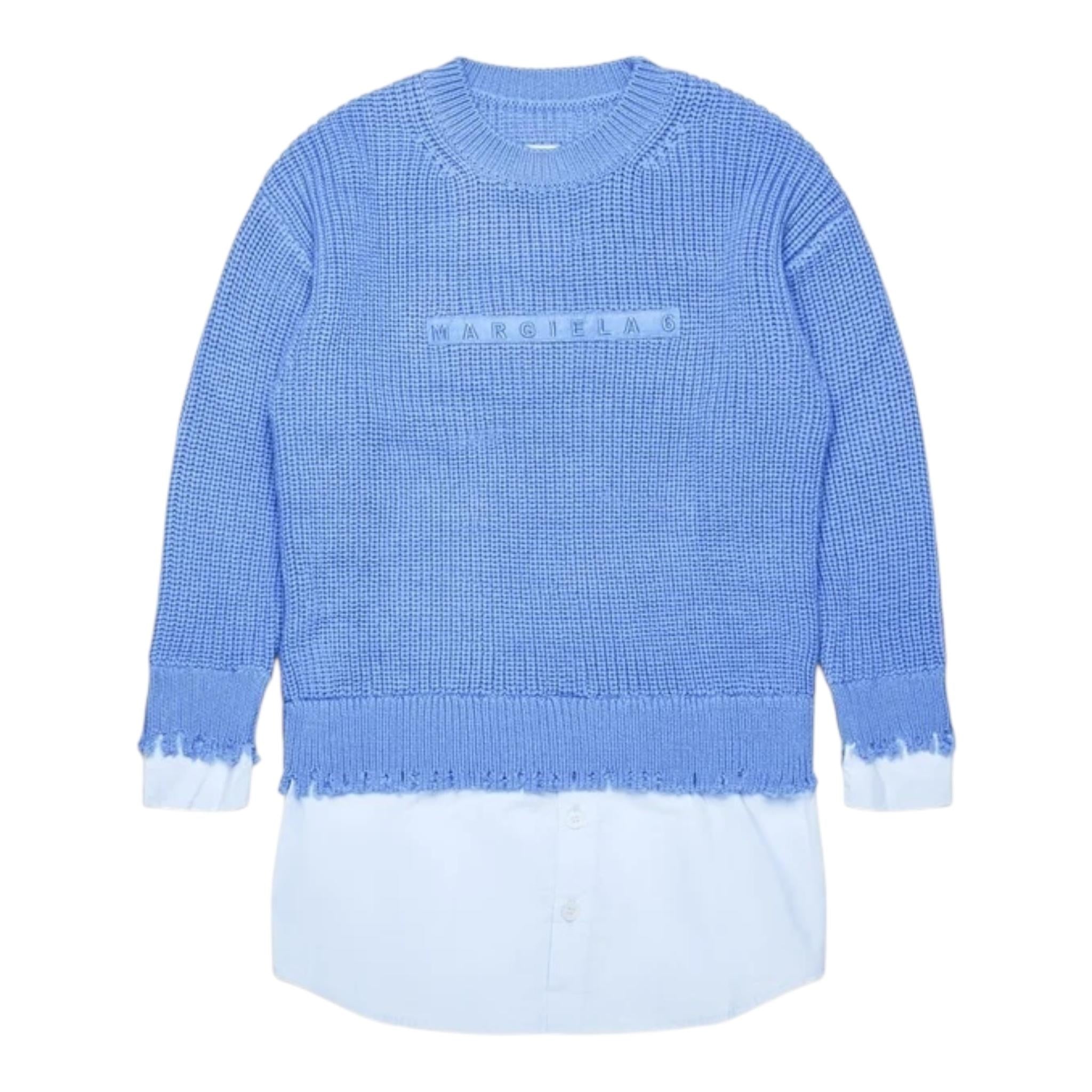 MAISON MARGIELA abito girocollo tinta unita con camicia Azzurro per Bambino M60643 AZZURRO MAISON MARGIELA 
