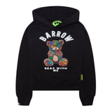 BARROW KIDS felpa tinta unita con cappuccio e stampa Nero per Bambina F4BKJGHS106 NERO BARROW KIDS 