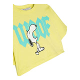 Philosophy Solid Color Crew Neck T-Shirt With Green Print For Girls