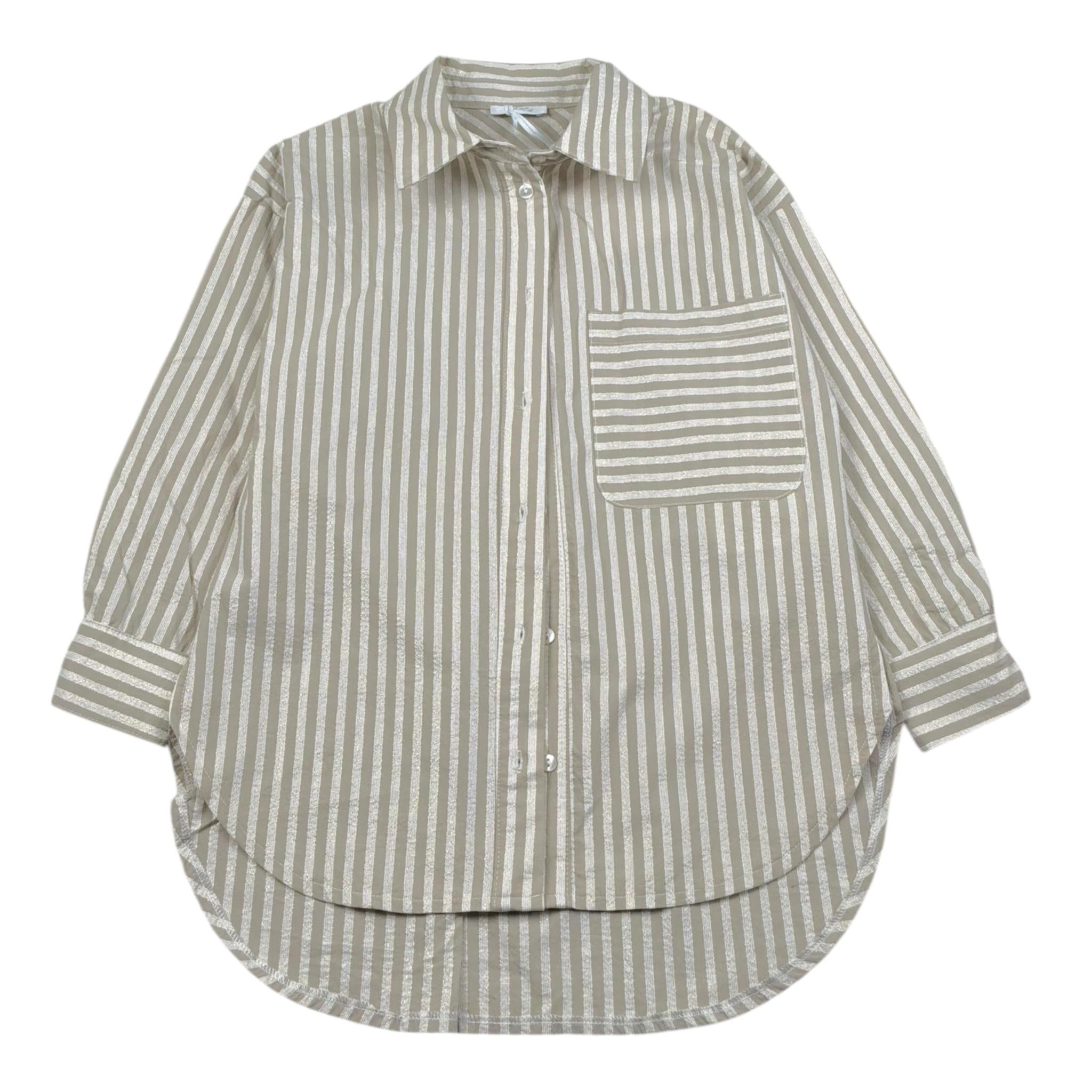 Lu Lu By Miss Grant Camicia Tinta Unita con Fantasia A Righe per Bambina LL3646 BEIGE LU LU BY MISS GRANT 